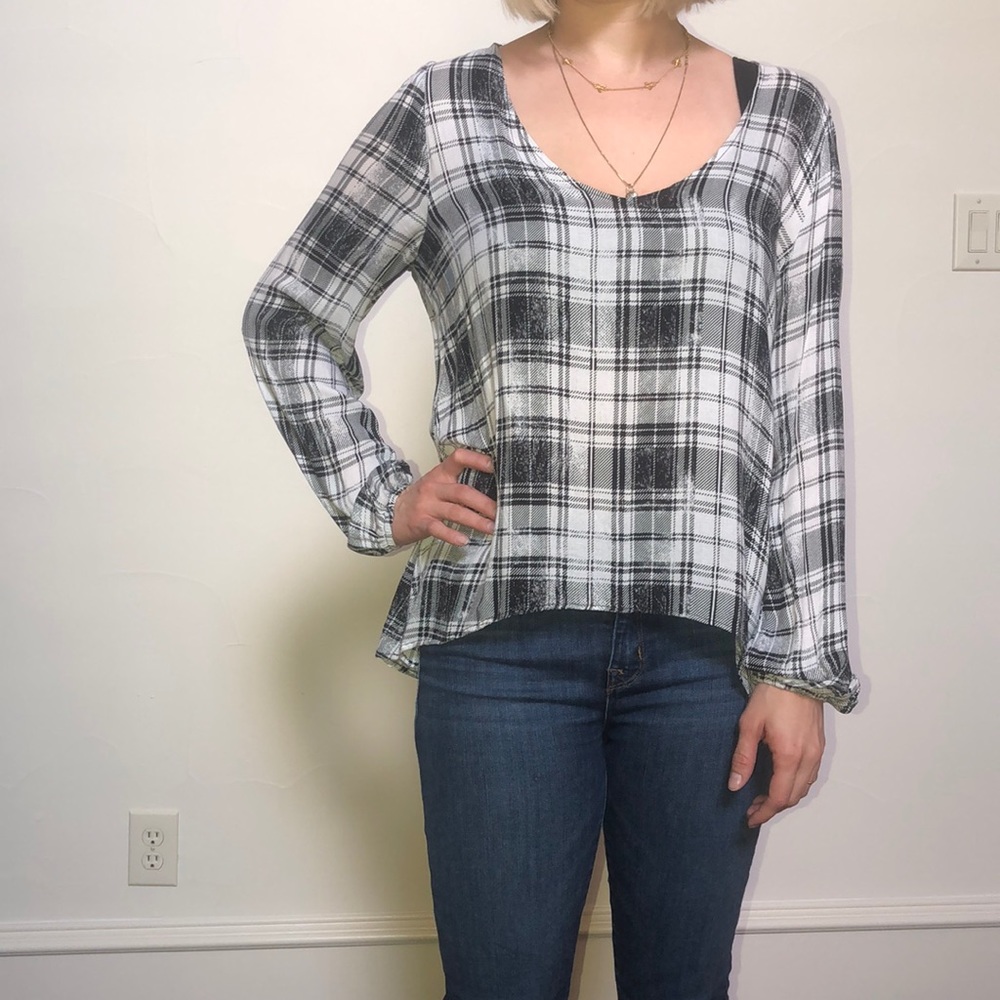 Black and white plaid, Eight Sixty shirt.